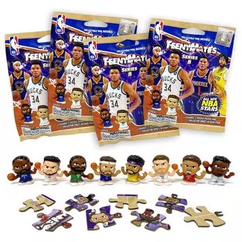 Подарочный набор для вечеринки Teenymates Party Animal 2022 NBA Series 8 Basketball Figure Set Mystery Pack Set of 4