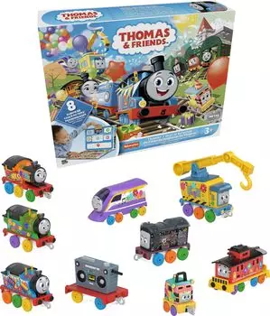 Подарочный набор игрушечных поездов Thomas Friends Thomas 7 Days of Diecast Vehicles с грузом для детей от 3 лет и сюрпризами, 10 предметов 3+
