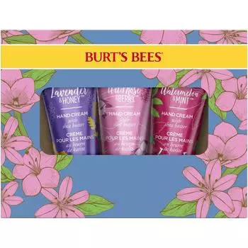 Подарочный набор крема для рук Bees Wild Rose с арбузом [официальный] Burt s (Лаванда, мед, ягоды и мята/28,3 г) Без добавок