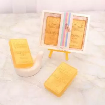 Подарочный набор мыла ручной работы Shining Day Gold Bar в подарочной упаковке, подарок на возврат, 120 г, 2 шт.