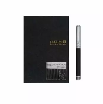 Подарочный набор перьевых ручек IWI Extra Fine Hand Scribble TAKUMI Note Wood Black IWI-VGGB-08
