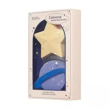 Подарочный набор Round Round Universe Bubble Bath Bomb Duo, корейский уход за телом [Duo Set] Golden + Unknown