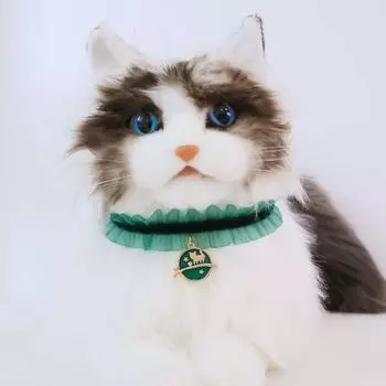 Подарочный нарядный ремешок для собак, кошек, товары для животных, ошейник для кошек, декоративное ожерелье для собак S зелёный