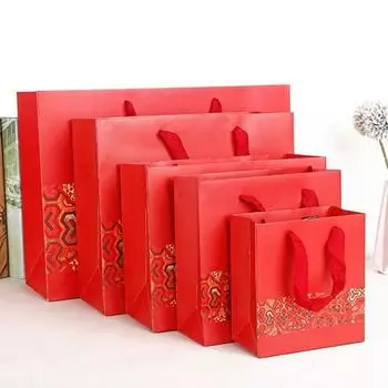 Подарочный пакет большой емкости, 2 шт., изысканный узор, экологически чистая фестивальная атмосфера, вечеринка, конфеты, ювелирные изделия, сумка для хранения подарков, товары для дома S Vertical
