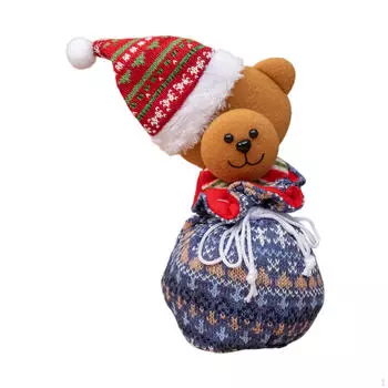 Подарочный пакет для рождественской куклы, упаковка для яблочного лакомства, многоразовый шнурок Bear