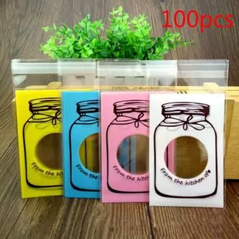 Подарочный пакет для свадебных сувениров и подарков 100 шт. Самоклеящийся пластиковый пакет с узором в виде бутылки розовый