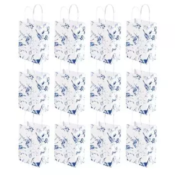 Подарочный пакет в синем и фарфоровом стиле – китайская свадебная сумка с ручкой One Size