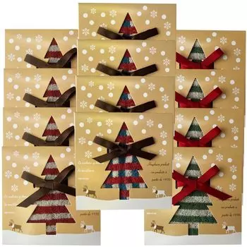 Подарочный платок для полотенец в виде рождественской елки, набор из 12 полотенец Hagiwara, подарочный сувенир на вечеринку, по 12 штук в 3 tree-gift-12p (набор (4 цвета))