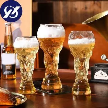 Подарочный ремесленный сувенир 2022 Пивная кружка Стеклянная чашка Футбольная модель Бутылка для напитка 350ML-A