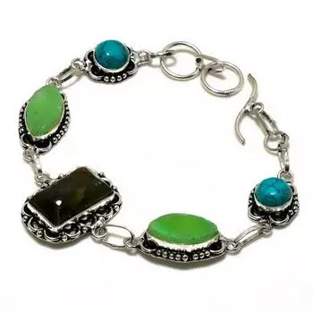 Подарочный ювелирный браслет с бирюзовым камнем Лабрадорит Санта-Роза 6–8 дюймов