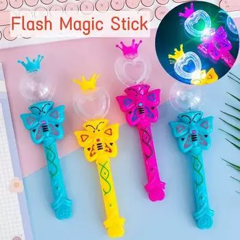 Подарок, 1 шт., светодиодная проекционная мультяшная светящаяся игрушка, случайный цвет, детская сказочная волшебная палочка для девочек, ручная работа