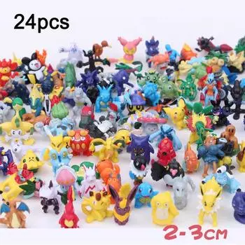 Подарок 3-5 см Microlandschaft Высокое качество для детей Игрушки покемонов Горячая Распродажа Кукла Популярная Пикачу 2-3 см 24 шт/25 шт/лот Украшения Ювелирные Изделия Аксессуар 24pcs