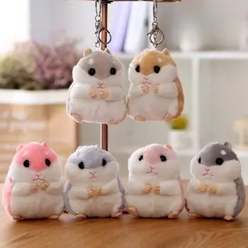 Подарок Charm Girl, имитация брелока, кукла-хомяк, маленький хомяк, брелок, плюшевая игрушка, кукла, мультяшный милый кулон в упаковке серый