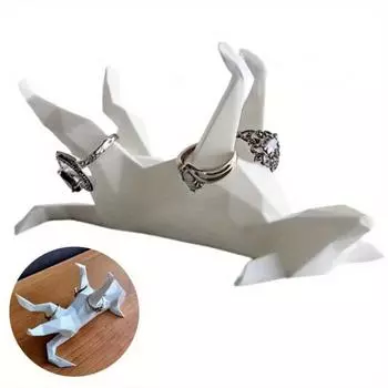 Подарок держатель кольца для женщин сиденье для собак, сиденье для украшений в виде диска, кошка и собака белый