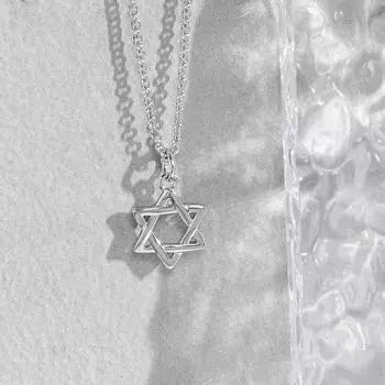 Подарок девушке Звездное ожерелье Модное INS Легкое Роскошное и Простое Стильное Шестиконечное Звездное Ожерелье
