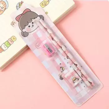 Подарок для детей, школьная точилка, ластик, набор линеек, офисные письменные принадлежности, канцелярские принадлежности для студентов A