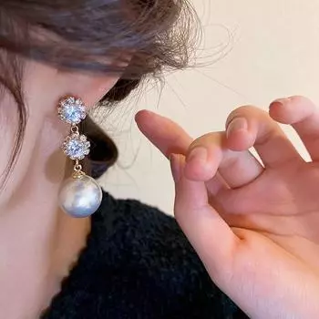 Подарок для девушки-темперамента, серьги-капли для женщин, серьги-гвоздики в корейском стиле, висячие серьги белый