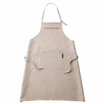 Подарок для фартука Таблиер Нагрудник Кулинария Кулинария Кухня Бежевый Натуральный Лен Конопля Логотип Подлинный Женский Бренд Рождество Хэллоуин День [Упакованный]