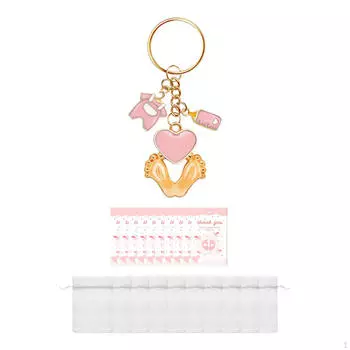 Подарок для гостей на празднование рождения ребенка Брелок в виде отпечатка ноги Портативный брелок для ключей с биркой «Спасибо» розовый