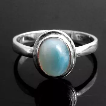 Подарок для мамы, кольцо Ларимар, серебряное кольцо с подвеской, ювелирные изделия ручной работы, эффектные украшения 4 синий