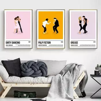 Подарок для нее «Грязные танцы» постер «Балет Единорог» Картина на холсте Мощные настенные картины для детей Танцующая девушка Декор комнаты A4 21X30CM No Frame