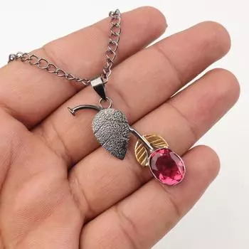 Подарок для нее Настоящий розовый турмалин Серебро 925 пробы Ювелирные изделия Женский кулон PP-55-2