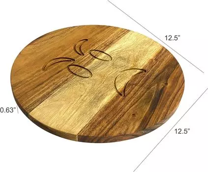 Подарок для нее Разделочные доски из акации для кухни, деревянная разделочная доска для нарезки колбасных изделий, идеально подходит для нарезки мяса, фруктов, сыра Large коричневый