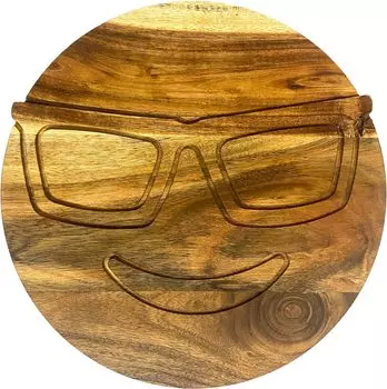 Подарок для нее, разделочные доски из акации для кухни, деревянная разделочная доска для нарезки колбасных изделий, идеально подходит для нарезки мяса, фруктов, сыра 12,5 x12,5 Large коричневый