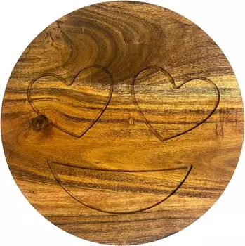 Подарок для нее, разделочные доски из акации для кухни, деревянная разделочная доска для нарезки колбасных изделий, идеально подходит для нарезки мяса, фруктов, сыра 12,5 x12,5 Large коричневый