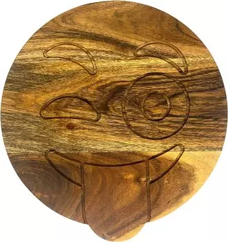 Подарок для нее, разделочные доски из акации для кухни, деревянная разделочная доска для нарезки колбасных изделий, идеально подходит для нарезки мяса, фруктов, сыра 12,5 x12,5 Large коричневый