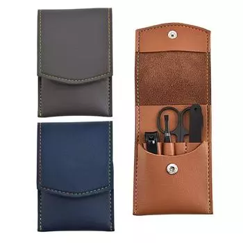 Подарок для него Пилочка для ногтей из нержавеющей стали Пинцет Набор кусачек для ногтей Инструмент для обрезки ногтей Ножницы для ногтей коричневый