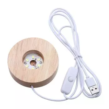 Подарок для ночника с хрустальным шаром, светодиодные фонари, подставка-основание для дисплея с меняющимся цветом, деревянная подставка с подсветкой warm white