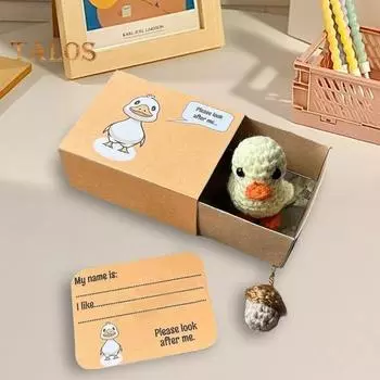 Подарок для питомца в виде спичечного коробка без шитья, вязаная крючком кукла для питомца на Рождество, ручная работа, эмоциональная поддержка, плюшевые животные, кукла с коробкой-карточкой для друга семьи D