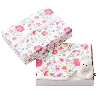 Подарок для ребенка Haruurara для девочек и мальчиков, органическое хлопковое одеяло, погремушка, подарок для возраста (Одеяло + + Коробка) 0-3 (Кантабиле)…