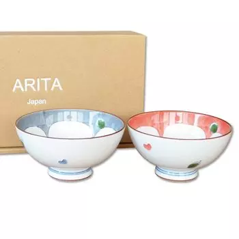 Подарок для супружеской пары, рисовая посуда Arita, изготовленная в Японии, парная миска, подарок, миска, пара, в коробке, стильная, миска, Koitsubaki, белый