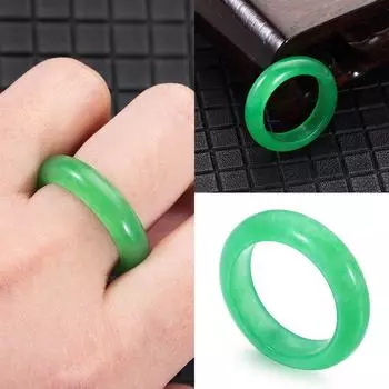 Подарок для женщин и мужчин на День Святого Валентина, ювелирные изделия из изумруда, кольцо из натурального камня, очаровательное ювелирное изделие, кольцо из зеленого нефрита