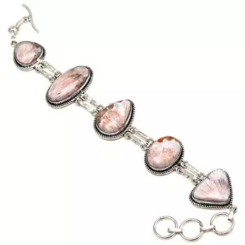 Подарок из драгоценных камней Scolecite для нее, браслеты из ювелирных изделий 7 дюймов, регулируемые