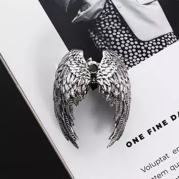 Подарок из нержавеющей стали Мужская ключичная цепочка Модные ювелирные изделия Корейский стиль Ожерелье Крыло Ангела Ожерелье чёрный