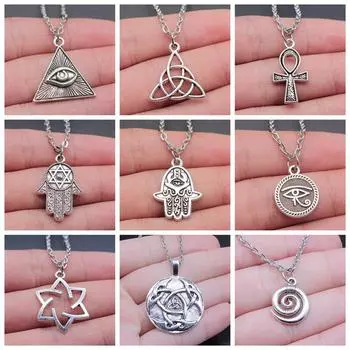 Подарок матери 1 шт. амулет кулон женское ожерелье-цепочка 42 + 5 см ожерелье-цепочка 16x14mm-N342-B10332