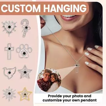 Подарок на День благодарения Снежинка Проекция Ожерелье Индивидуальное Женское Сделано На Заказ Водонепроницаемый Пылезащитный Цветовой Диаграммы Фото Любовь One Size