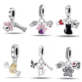 Подарок на День матери Бисерные украшения Кошка и собака DIY Подвеска Аксессуары Браслет