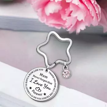 Подарок на день матери, брелок для ключей для матери, подарок на день рождения от дочери, брелок из нержавеющей стали No Case