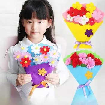 Подарок на день матери, букет цветов «сделай сам», детский сад, детский материал ручной работы, посылка, развивающие игрушки красный