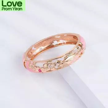 Подарок на День матери, высококачественный полый браслет, модные аксессуары, женские ювелирные изделия, модные стильные браслеты 88a31 58-60mm розовый