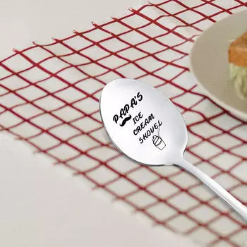 Подарок на день отца, ложка, чайная посуда, столовые приборы из нержавеющей стали, мешалка для смешивания