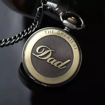 Подарок на День отца Ретро Римские надписи Ожерелье Часы Креативный подарок Карманные часы