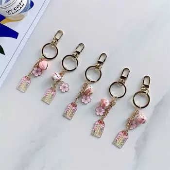 Подарок на день рождения друга, брелок Lucky Cat, подвеска для телефона, ремешок для мобильного телефона, брелок-амулет сакуры