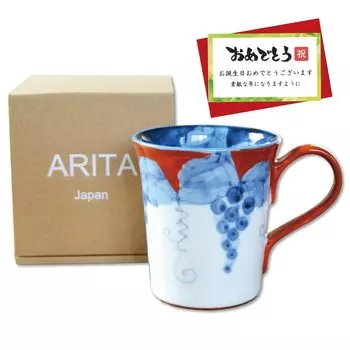 Подарок на день рождения Кружка Кофейная чашка Arita Ware Hasami Ware Подходит для микроволновой печи Fuchino Grape Red Gift