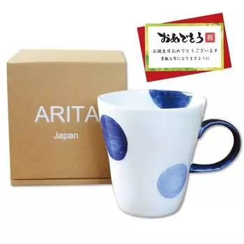 Подарок на день рождения Кружка Кофейная чашка Arita Ware Hasami Ware Подходит для микроволновой печи Nisai Maru Crest Blue Gift синий
