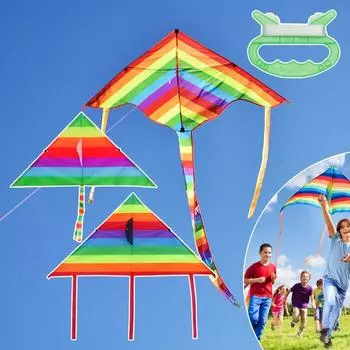 Подарок на день рождения Воздушный змей Цветная полоска Игровые игрушки для родителей и детей Летающие игрушки Радужный воздушный змей Маленький воздушный змей